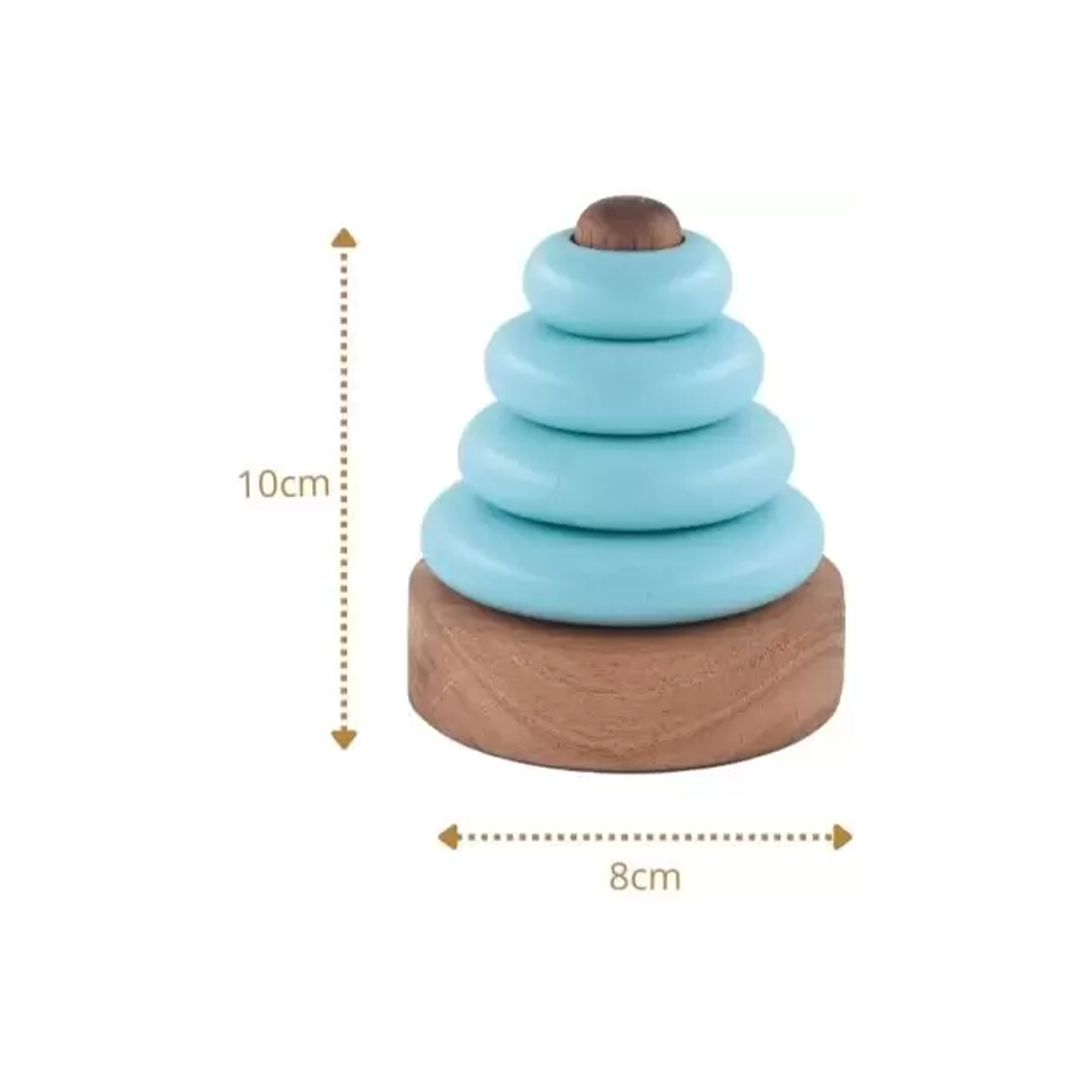 B4 Brain Wooden Ring Stacking Toys For Kids - (2 Years+)