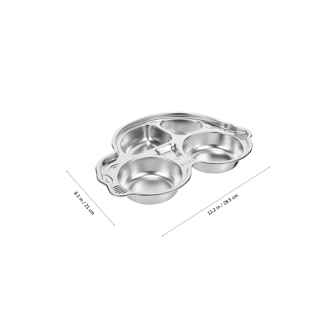 Happy Hues Baby & Toddler Food Happy Hues Stainless Steel Divided Meal Plate Tray-3 Compartments Dinner Dish for Baby- Peppa Design (2-7 Years)