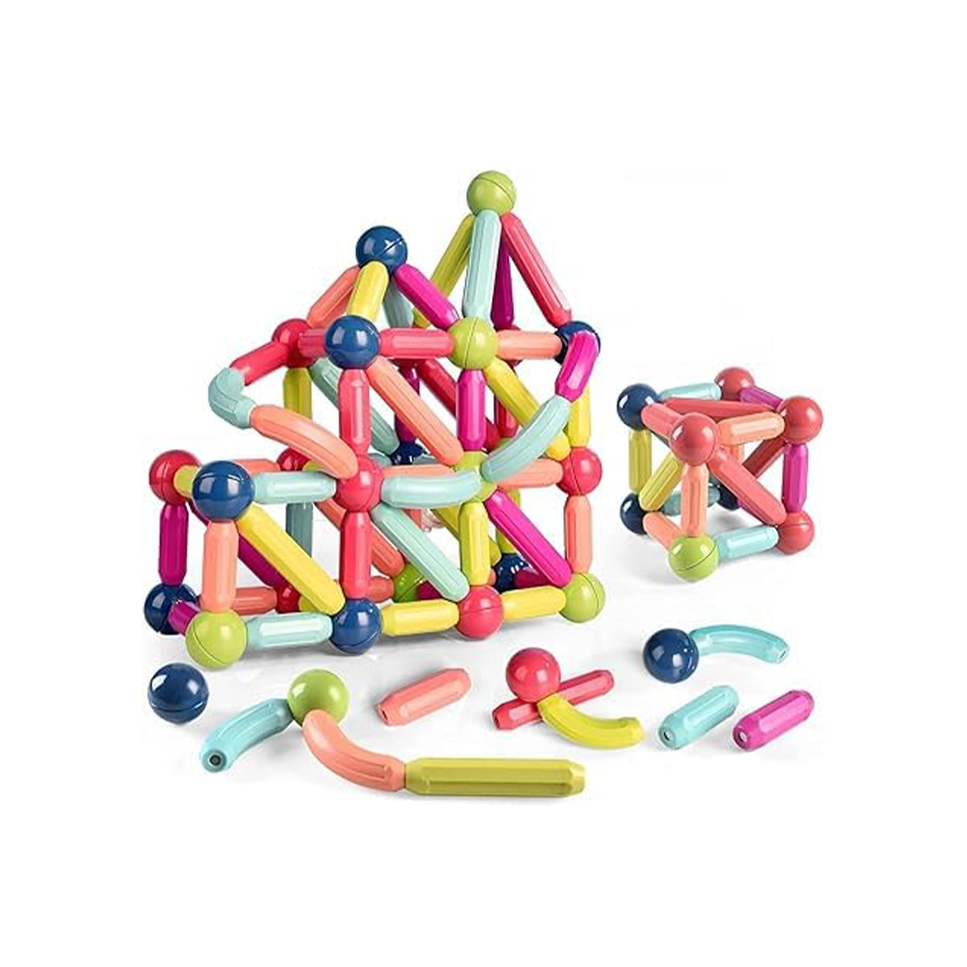 Baan Toys 25 pcs Colorful Magnetic Sticks and Balls Sets 3D Construction Building Blocks Magnet Stacking Toys Learning Educational Toys Puzzle Games for Kids - COLOR MAY VARY (3 Years+) : Development Toys For Little Ones In India