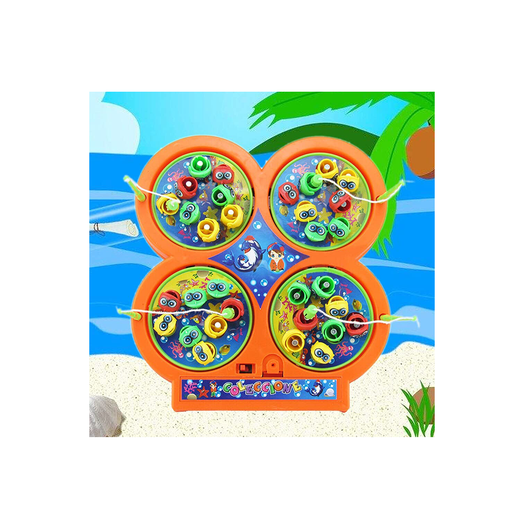 Baan Toys 32 Pieces Magnetic Fish Catching Game Fishing Game with Music with 4 Rotating Fish Ponds with 4 Magnetic Sticks (3 Years+) : Development Toys For Little Ones In India