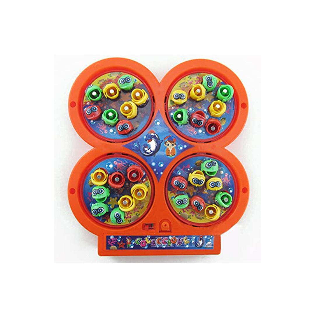 Baan Toys 32 Pieces Magnetic Fish Catching Game Fishing Game with Music with 4 Rotating Fish Ponds with 4 Magnetic Sticks (3 Years+) : Development Toys For Little Ones In India