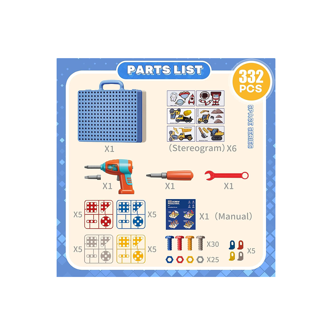  3D Screw Puzzle Set For Kids