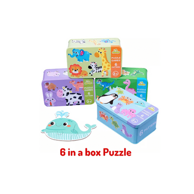 The Clever Clogs 6 in 1 Tin Box Puzzle (2 Years+)