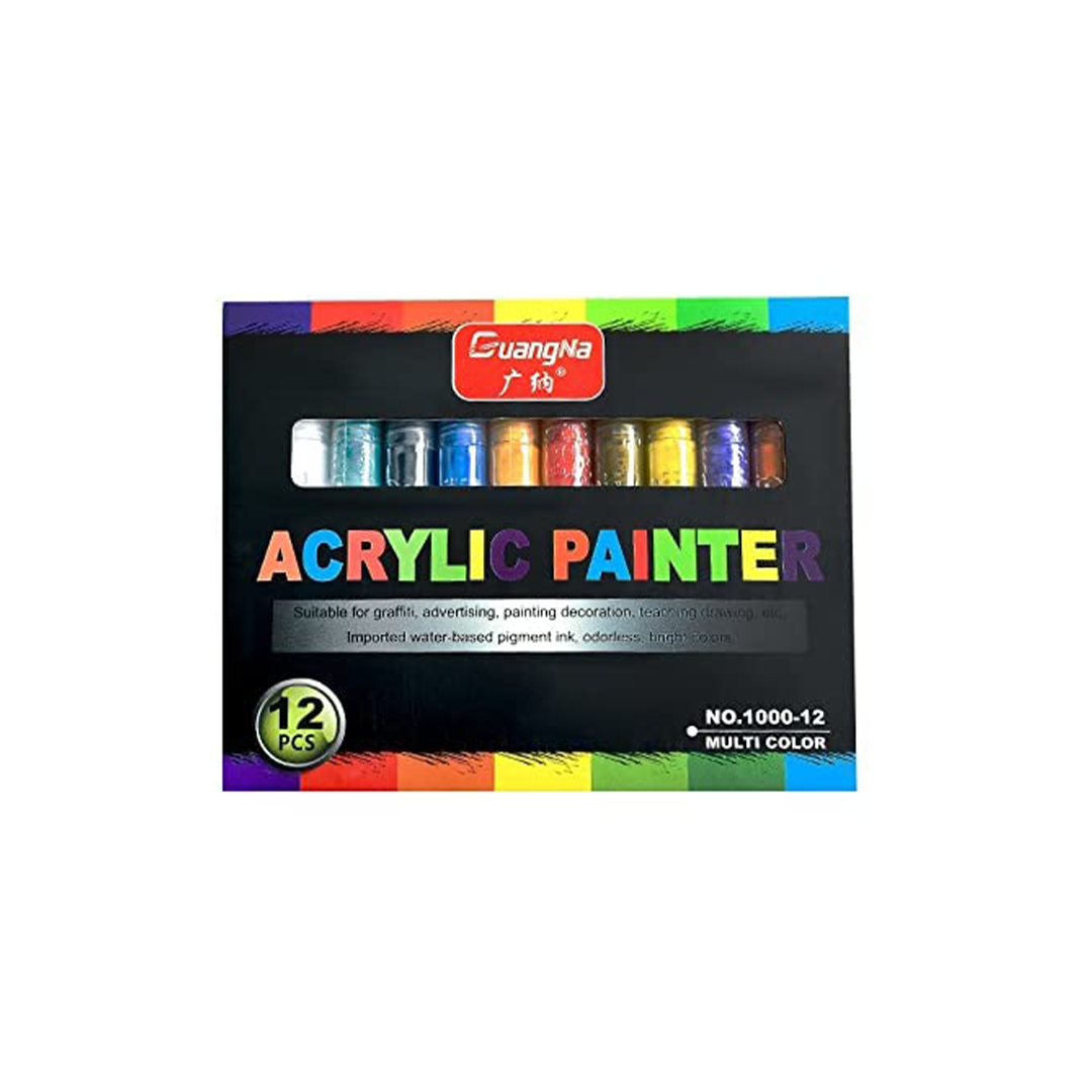 Baan Toys Acrylic Paint Marker Pen Pack of 12 Colors - Multi-Surface Painter & Outliner Pens (3 Years+)  : Development Toys For Little Ones In India