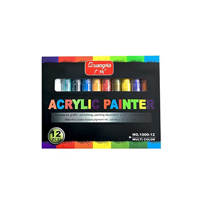 Baan Toys Acrylic Paint Marker Pen Pack of 12 Colors - Multi-Surface Painter & Outliner Pens (3 Years+)  : Development Toys For Little Ones In India