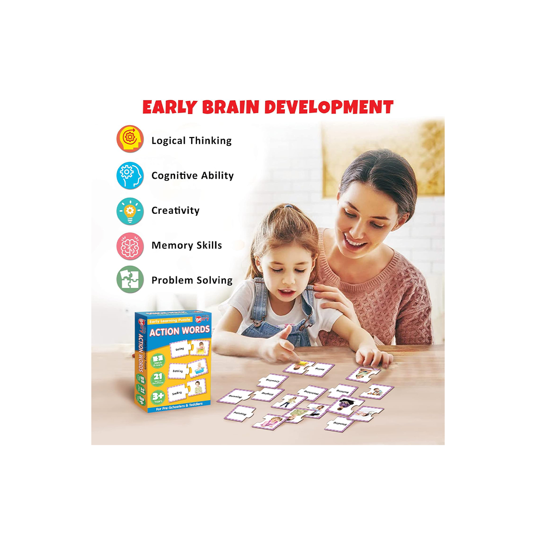 Little Berry Action Words Early Learning Puzzle for Kids (3-7 Years) : Development Toys For Little Ones In India