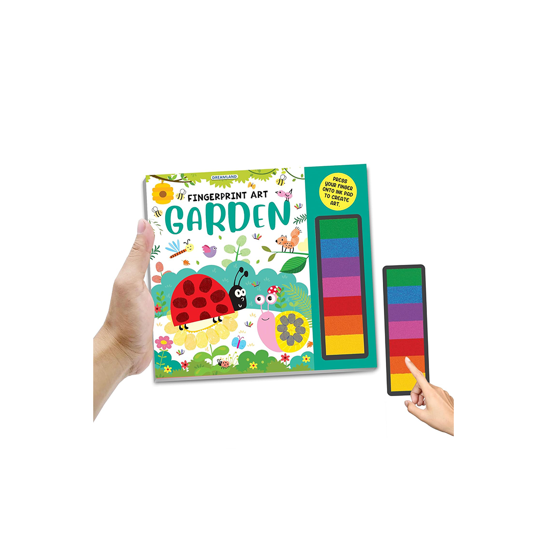 Dreamland Fingerprint Art Activity Book for Children – Garden with Thumbprint Gadget (3 Years+): Development Toys For Little Ones In India