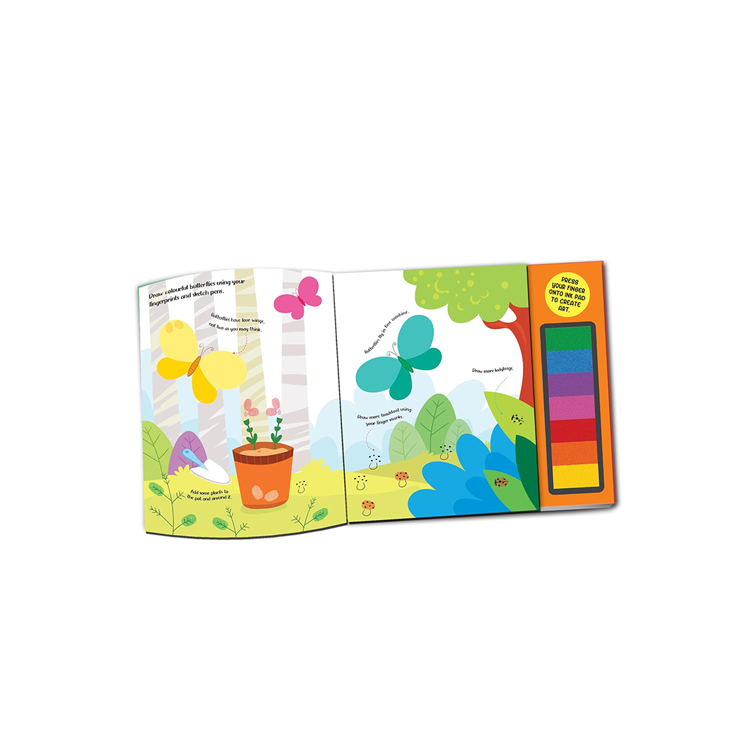 Dreamland Fingerprint Art Activity Book for Children – Garden with Thumbprint Gadget (3 Years+): Development Toys For Little Ones In India