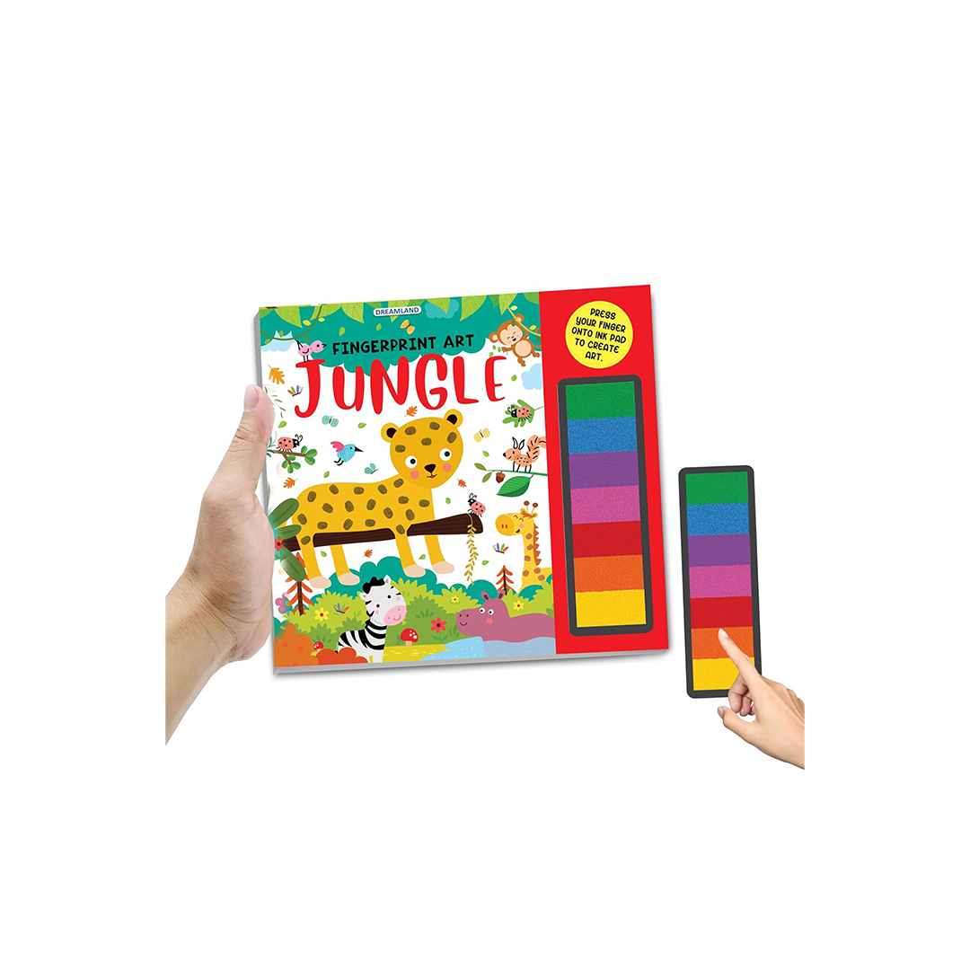 Dreamland Fingerprint Art Activity Book for Children – Jungle with Thumbprint Gadget (3 years+): Development Toys For Little Ones In India