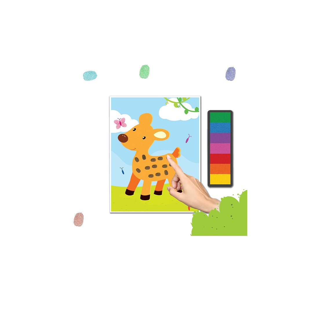 Dreamland Fingerprint Art Activity Book for Children – Jungle with Thumbprint Gadget (3 years+): Development Toys For Little Ones In India