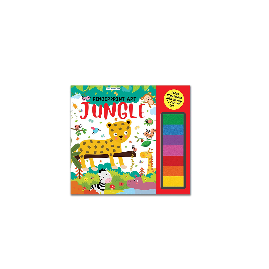 Dreamland Fingerprint Art Activity Book for Children – Jungle with Thumbprint Gadget (3 years+): Development Toys For Little Ones In India