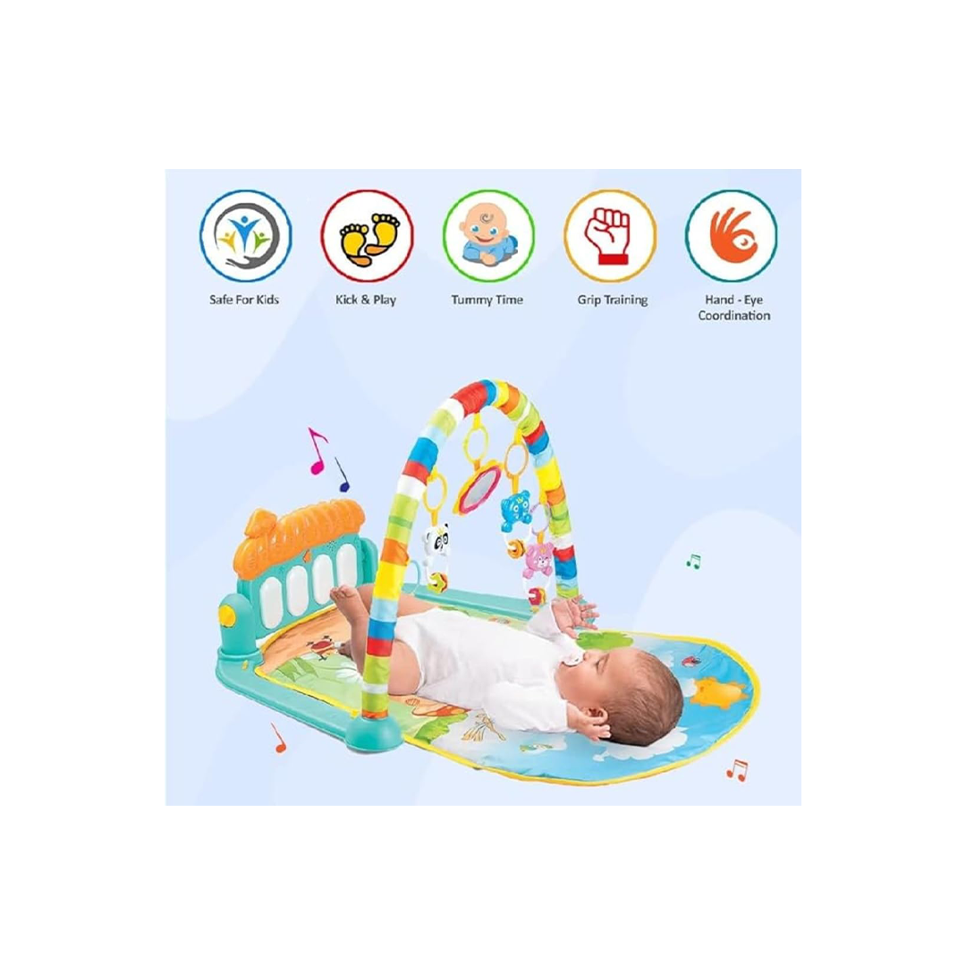 Baan Toys Baby’s Piano Gym and Play Multi-Function ABS High Grade Plastic Piano Baby Gym and Fitness Rack with Hanging Rattles, Music & Light. (0 Years+) : Development Toys For Little Ones In India