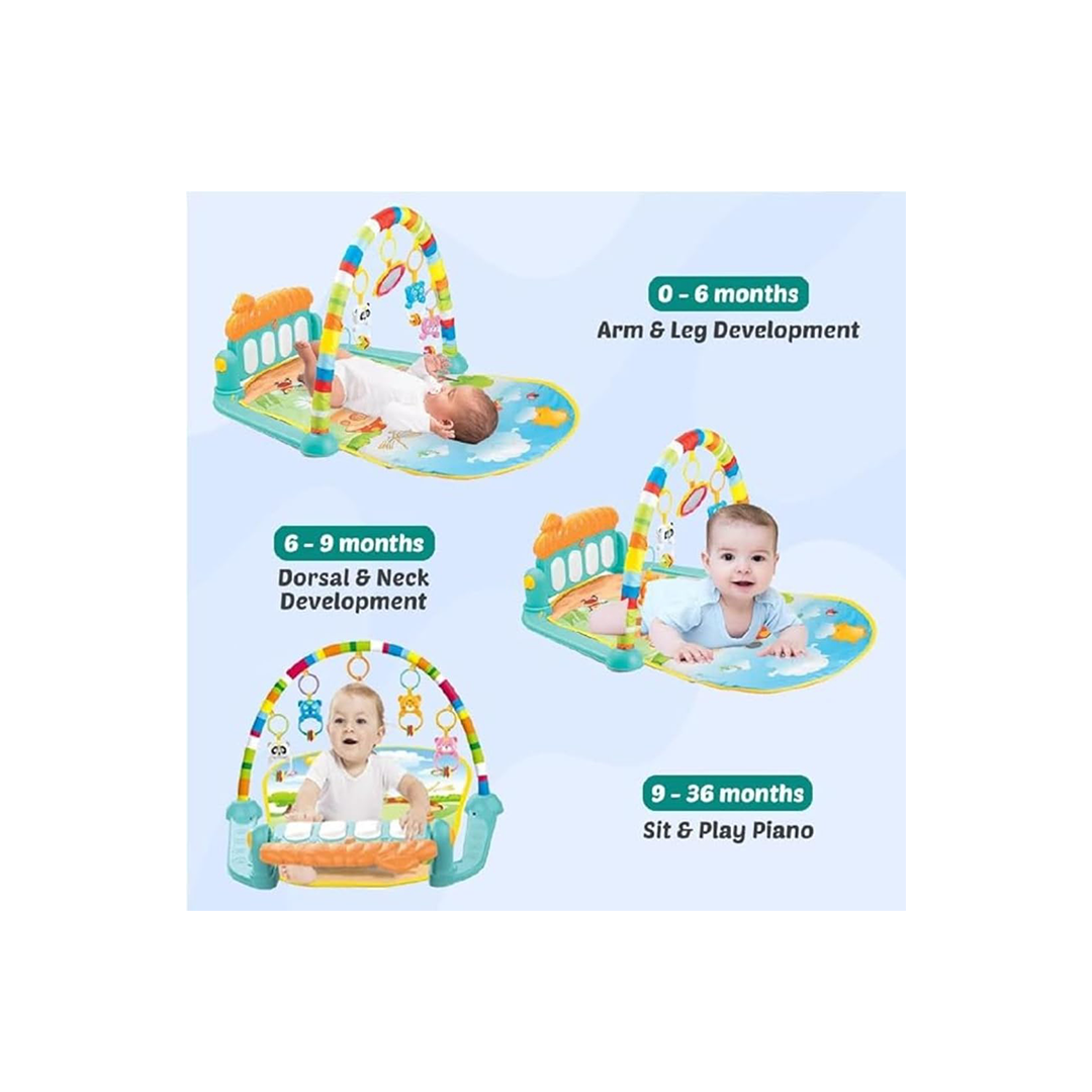 Baan Toys Baby’s Piano Gym and Play Multi-Function ABS High Grade Plastic Piano Baby Gym and Fitness Rack with Hanging Rattles, Music & Light. (0 Years+) : Development Toys For Little Ones In India