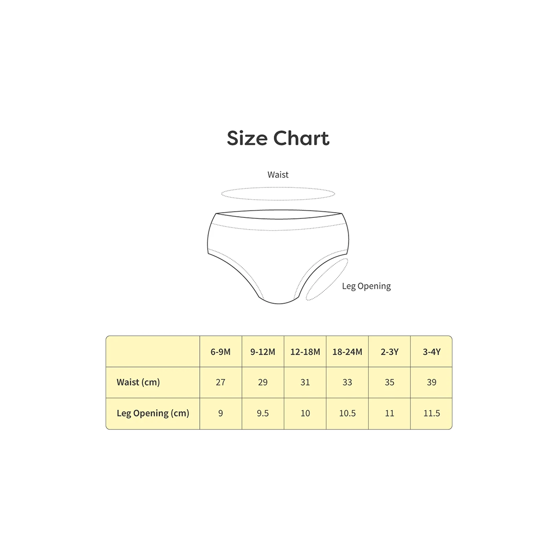 SuperBottom Baby Breif Underwear Pack of 4 (6Months-4Years)