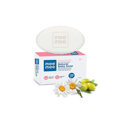 Mee Mee 100% Natural Nourishing Baby Soap with Chamomile & Olive | Organic Baby Soap | 75 g ( 1 Month+ )