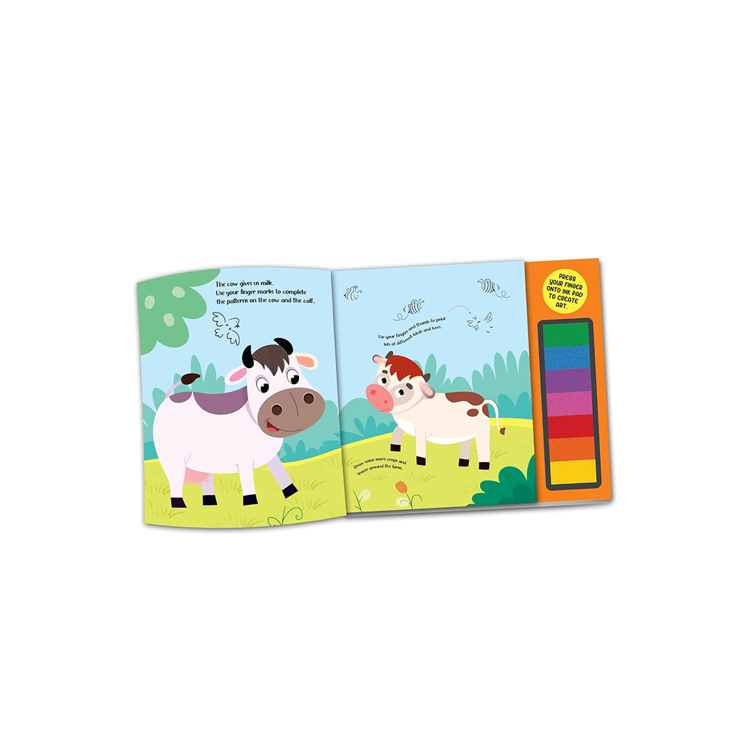 Dreamland Fingerprint Art Activity Book for Children – Farm with Thumbprint Gadget (3 Years+) : Development Toys For Little Ones In India