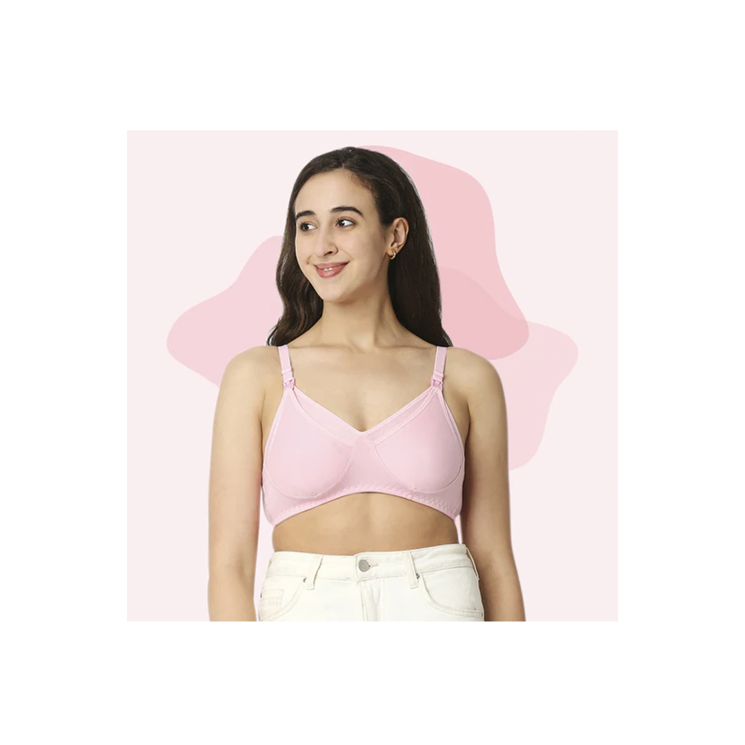 Mee Mee Premium Maternity Nursing Bra with Feeding Option | 100% Cotton Wire-Free Non Padded Feeding Bra for Moms