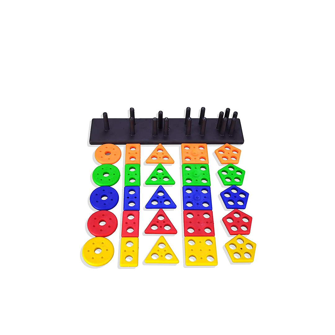 Baan Toys Column Matching Geometry Shape Sorting Toys for Kids Multicolor (1 Year+) : Development Toys For Little Ones In India