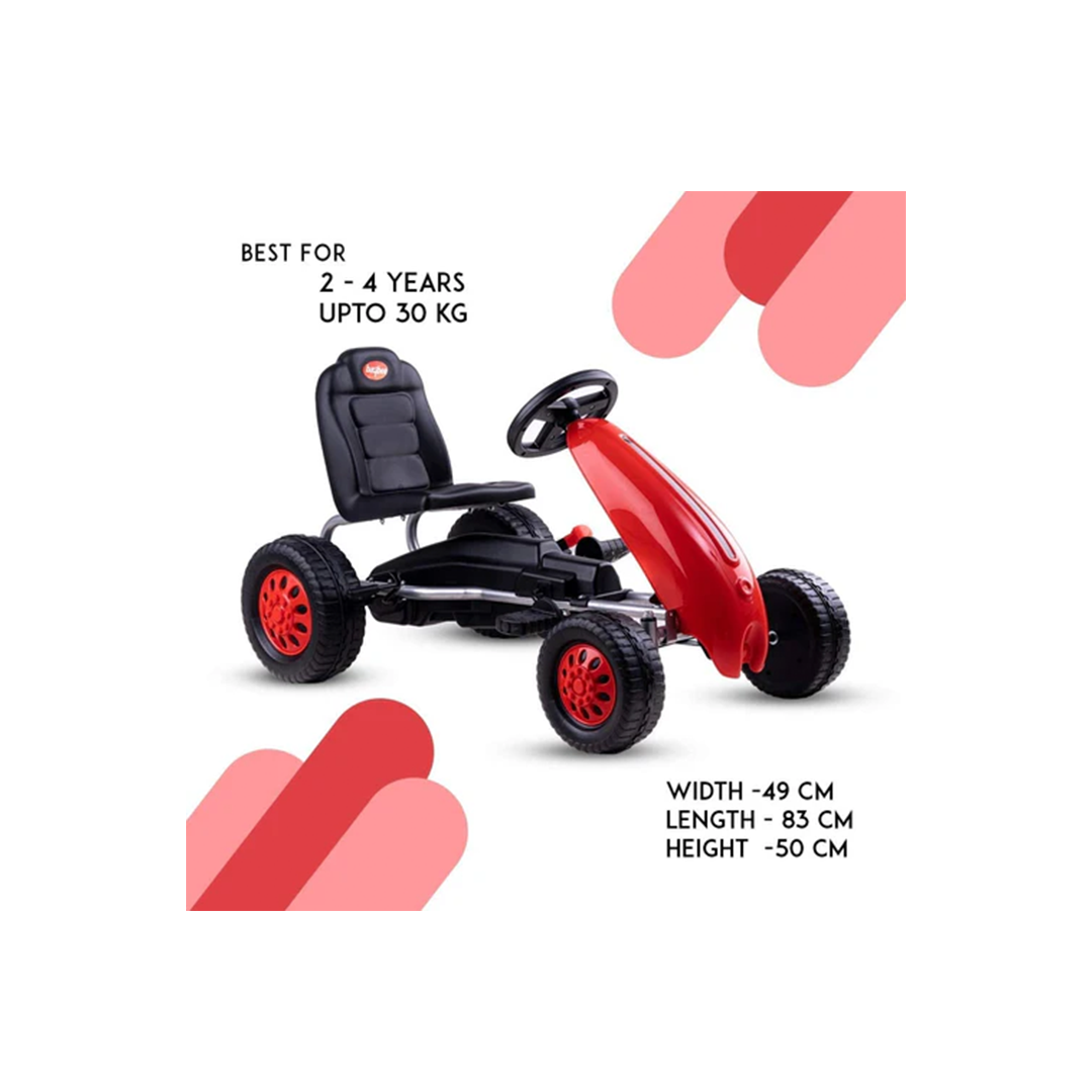 Baybee Cruiser Pro Pedal Go Kart Racing Ride on Kids Car with High Backrest Seat & Pedal (2-4 Years) : Developments Toys For Little Ones in India 