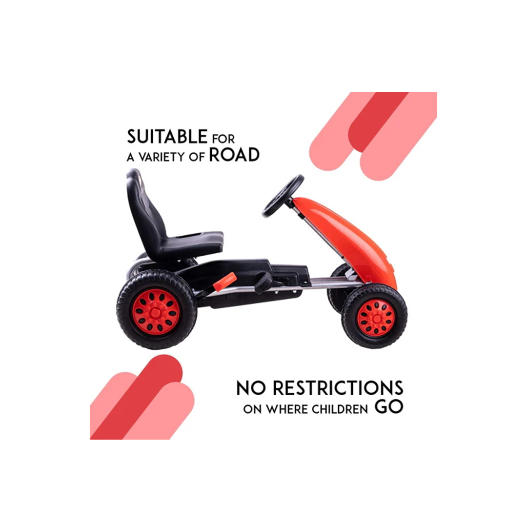 Baybee Cruiser Pro Pedal Go Kart Racing Ride on Kids Car with High Backrest Seat & Pedal (2-4 Years) : Developments Toys For Little Ones in India 