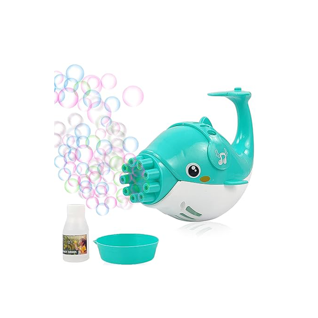 Dolphin Gatling Bubble Gun Blower for Kids, Dolphin Bubble Maker, Bubble Machine Cute Toy with Refill Bubble Solution, Automatic Bubble Maker for Toddlers (3+ Years): Developments Toys For Little Ones in India 