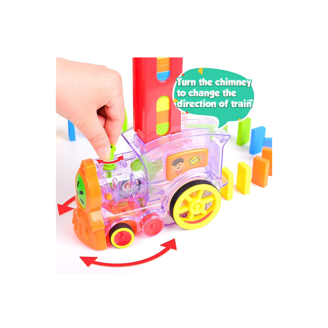 Baan Toys Domino Toy Train Set 60 Pcs Domino Block Set, Domino Rally Train Model with Lights and Sounds Construction and Stacking Toys (3 Years+) : Development Toys For Little Ones In India