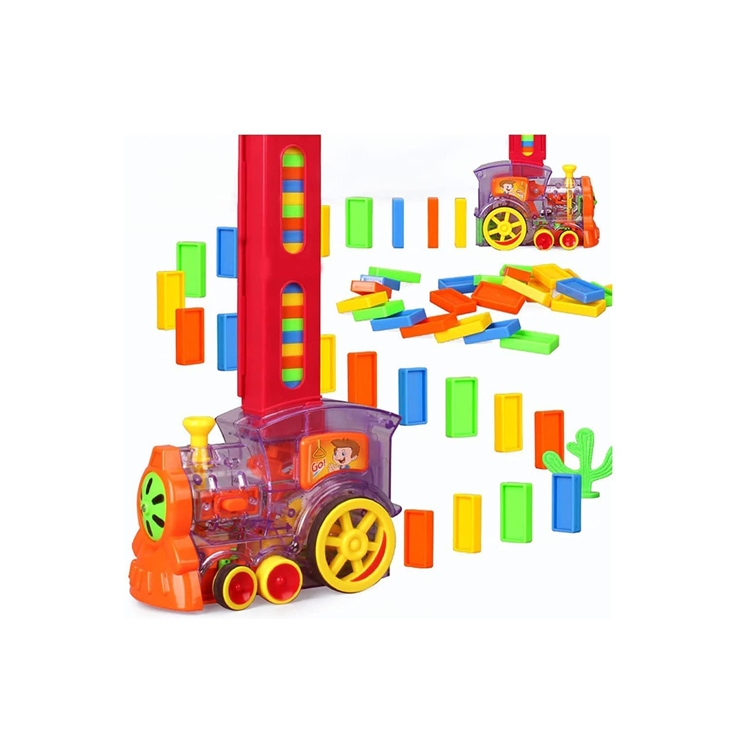 Baan Toys Domino Toy Train Set 60 Pcs Domino Block Set, Domino Rally Train Model with Lights and Sounds Construction and Stacking Toys (3 Years+) : Development Toys For Little Ones In India