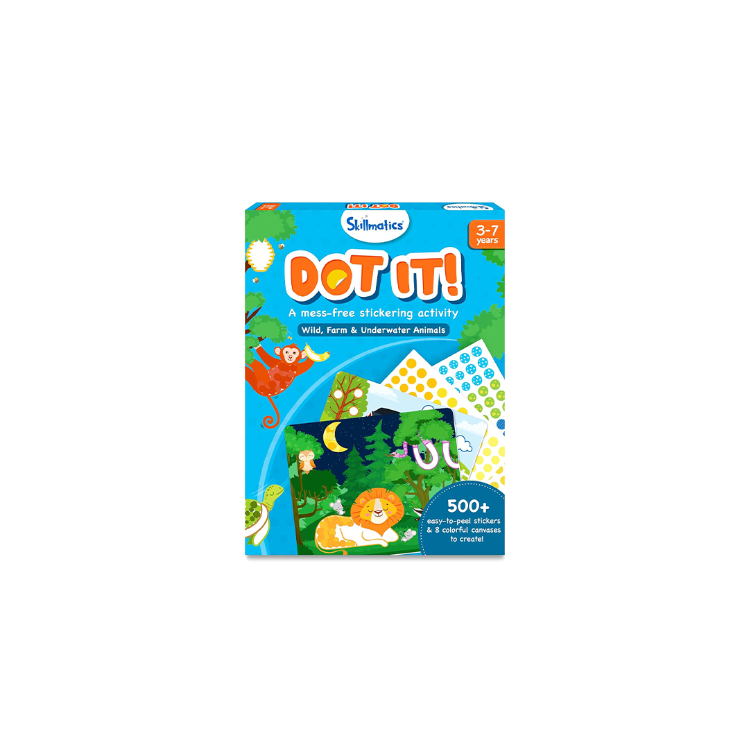 Skillmatics Dot it! - Wild, Farm & Underwater Animals | No mess sticker art (ages 3-7)