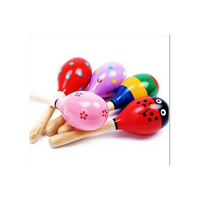 Extrokids Wooden Egg Bell Rattle (3 Months+) : Developments Toys For Little Ones in India 