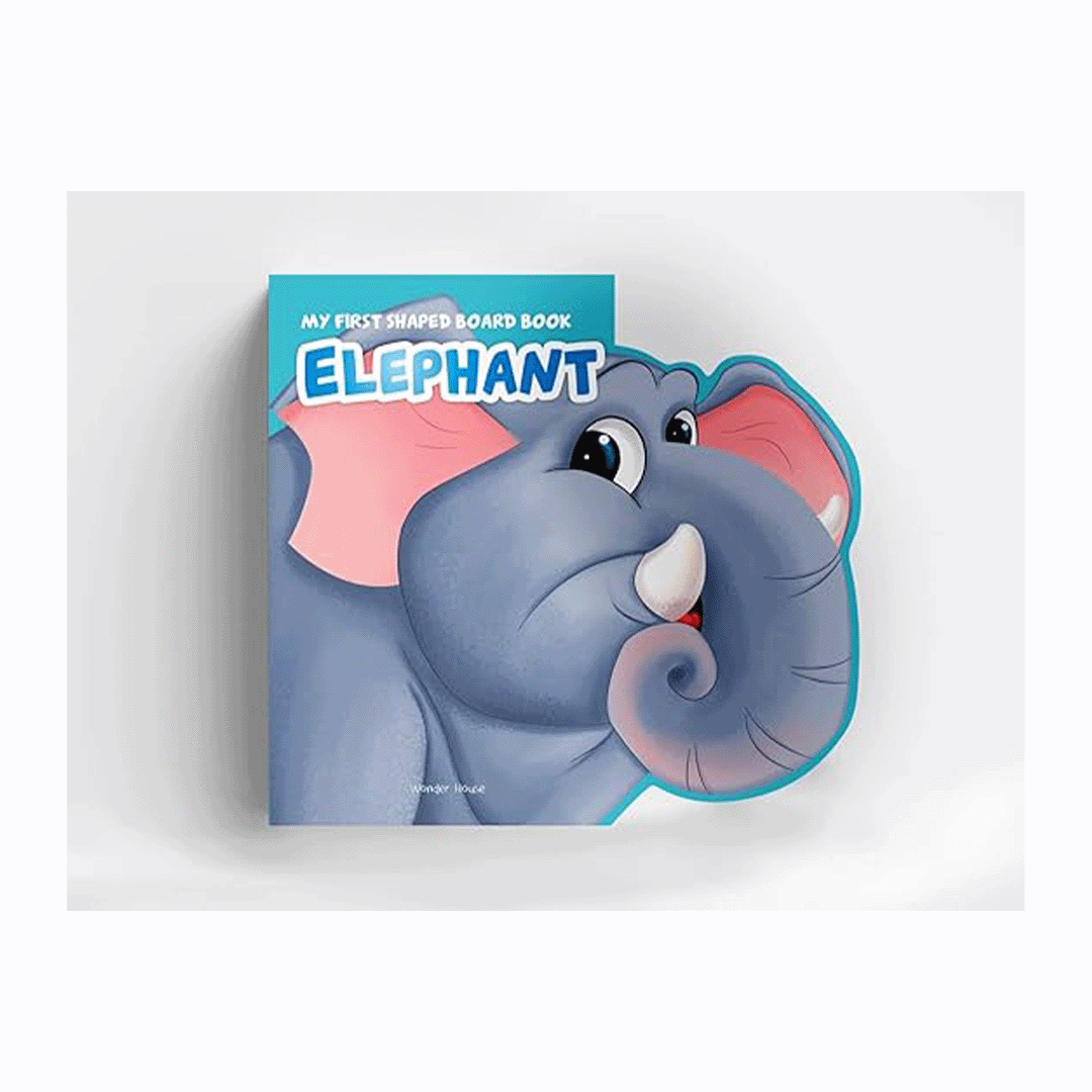 My First Shaped Board book - Elephant, Die-Cut Animals, Picture Book for Children