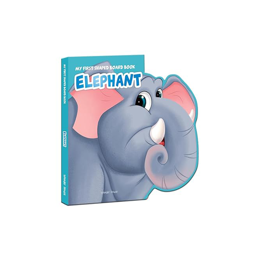 My First Shaped Board book - Elephant, Die-Cut Animals, Picture Book for Children