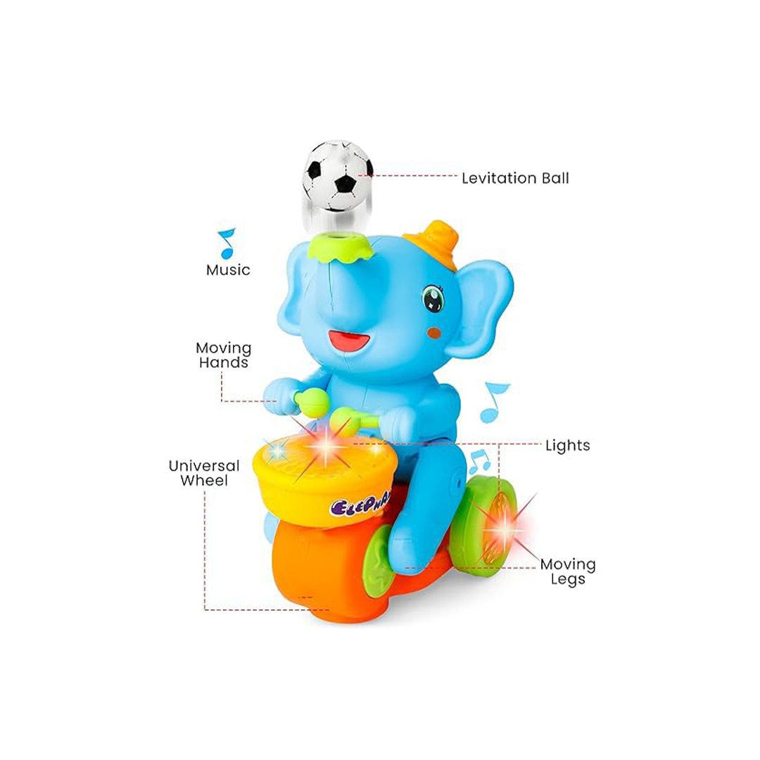 Baan Toys Elephant Musician Toy, With Levitation Ball on Nose Along with Dazzling Light Drum Sound Music and Elephant Sound for Baby Toys (3 years+) : Development Toys For Little Ones In India