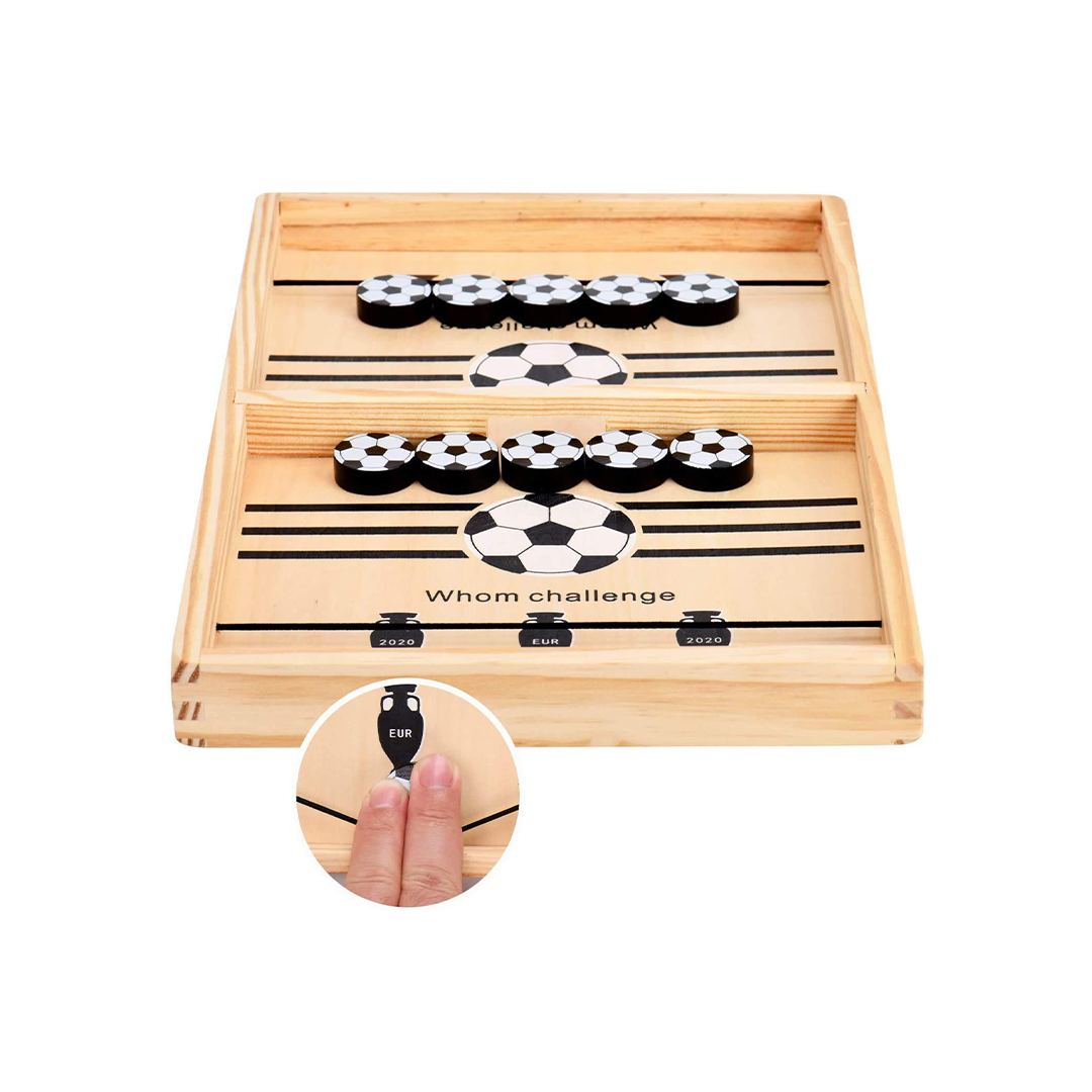 Baan Toys Fast Wooden Sling Puck Game, Portable Table Winner Board Games for Kids and Adults Indoor | Outdoor Game, Tabletop Slingshot Desktop Sport All Age Group for 3+ Years Kids Boys & Girls : Development Toys For Little Ones In India