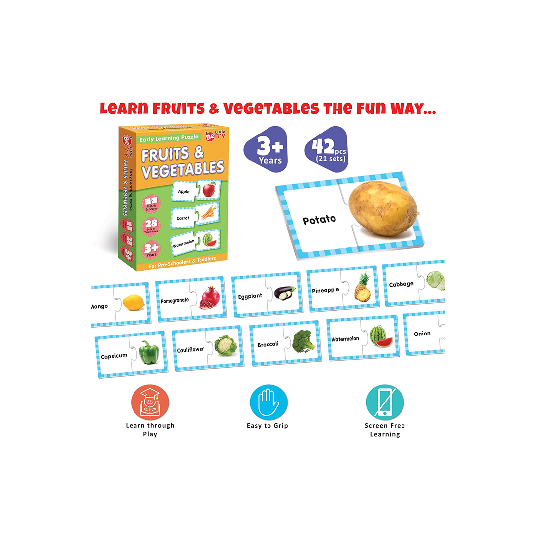 Little Berry Fruits and Vegetables  Early Learning Puzzle for Kids (3-7 Years) : Development Toys For Little Ones In India