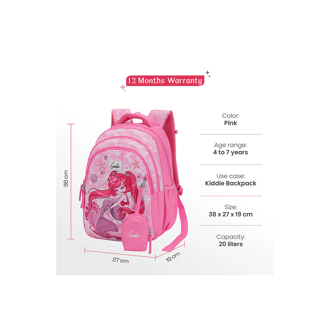 Genie Toys Genie Mermaid Small Backpack for Kids (4-7 Years)