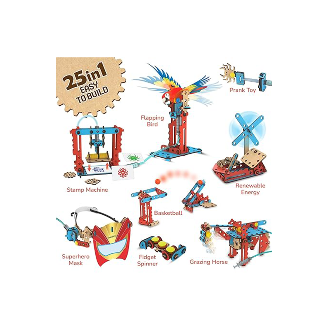 Smartivity Multi-Builds Hydraulics Kit | 25 in 1 | DIY STEM Construction Toy( 6 Years+ ) : Developments Toys For Little Ones in India 