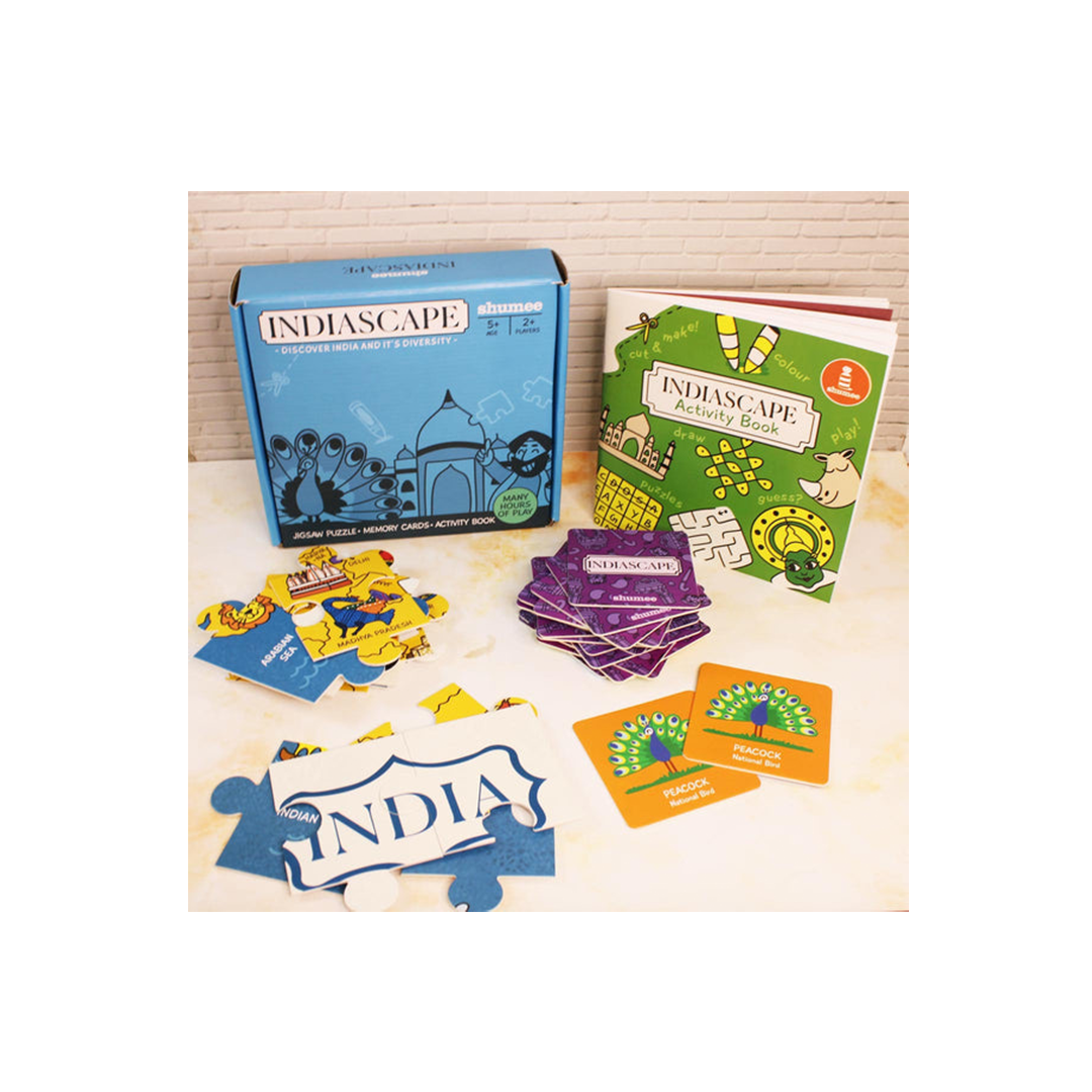 Shumee Indiascape Learning Set - Memory Cards, Activity Book, and Puzzle (5 Years+): Engaging Development Toy for Little Ones in India