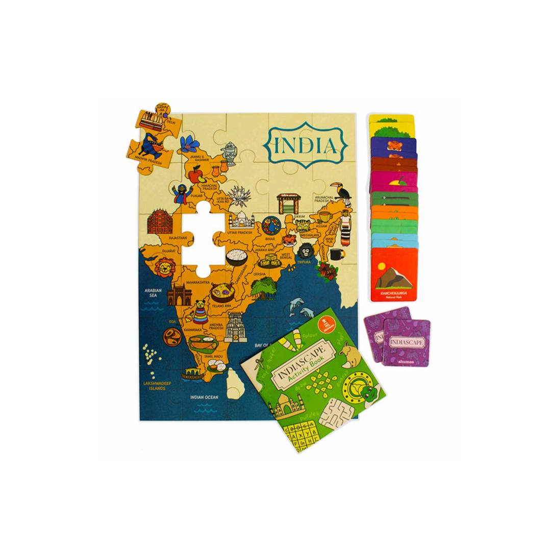 Shumee Indiascape Learning Set - Memory Cards, Activity Book, and Puzzle (5 Years+): Engaging Development Toy for Little Ones in India