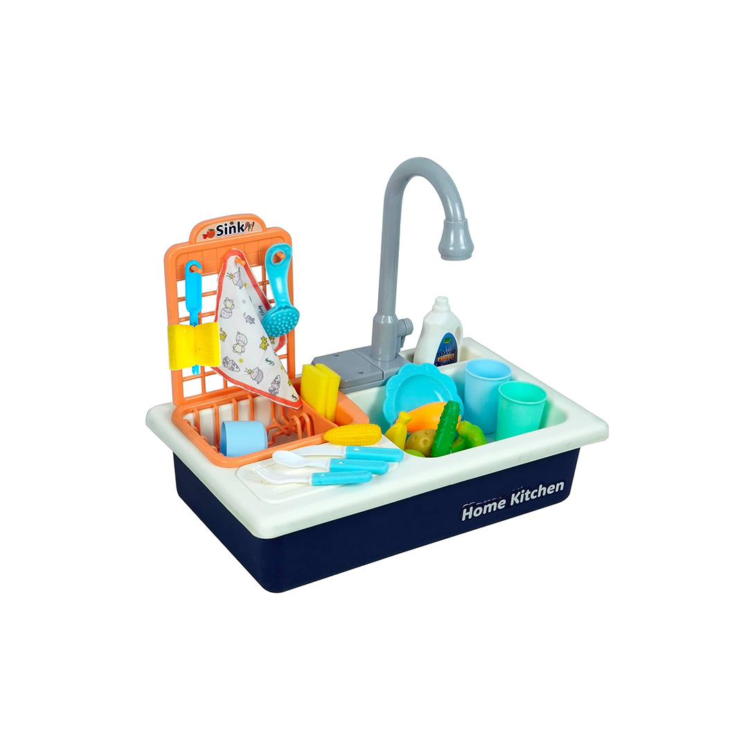 Baan Toys Kitchen Play Set With Automatic Water Cycle System Kitchen Play Sink Toys with Accessories - Blue (3 Years+) : Development Toys For Little Ones In India