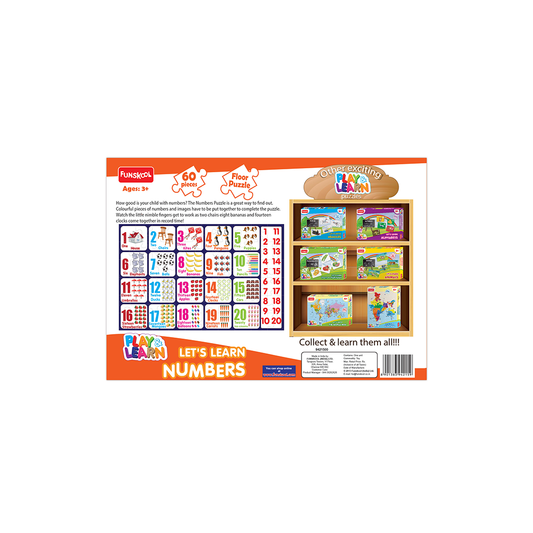 Funskool Play & Learn Let's Learn Numbers Puzzle (3 Years+) : Development Toys For Little Ones In India