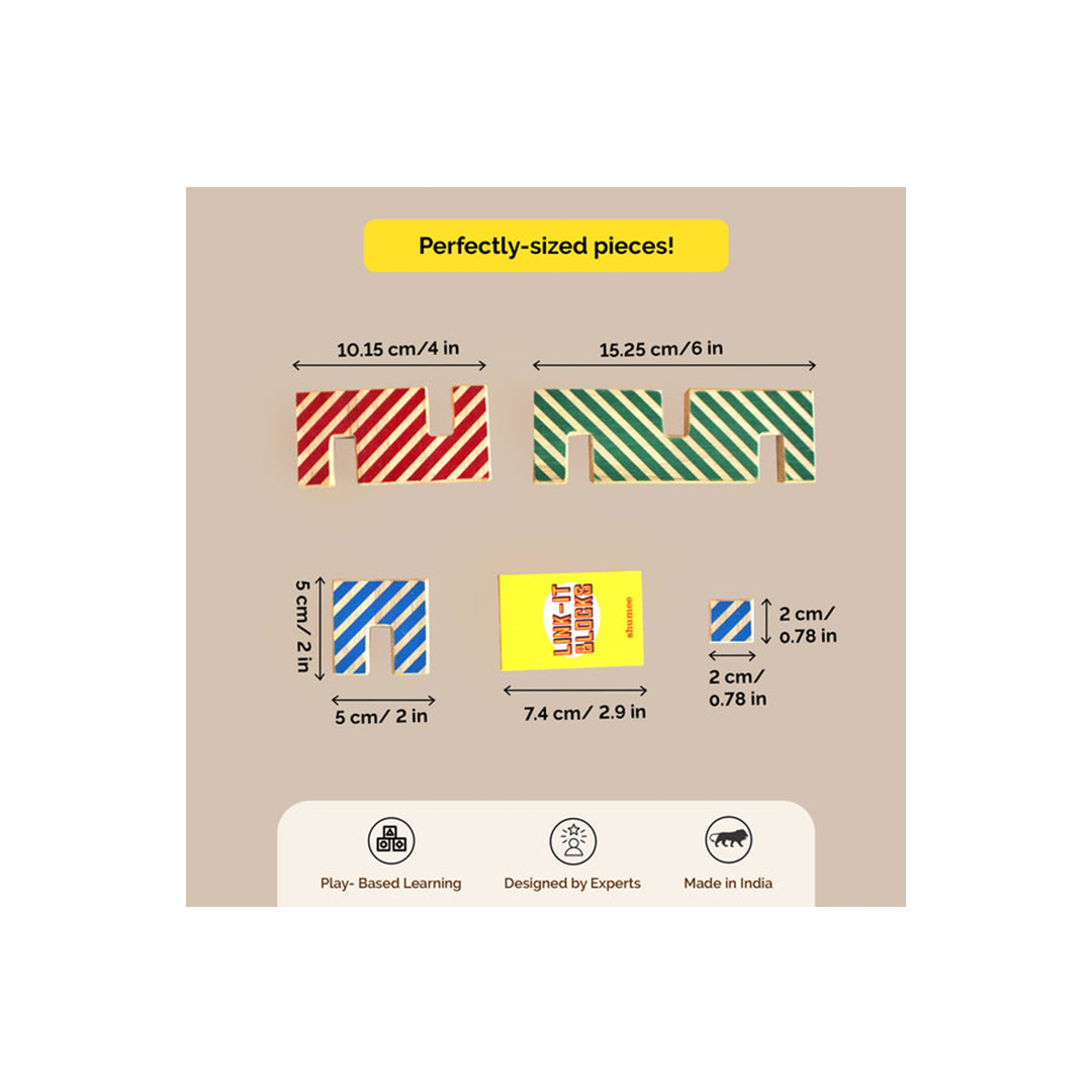 Shumee Link-It Wooden Block Stacking Family Strategy Game With Cards | 27 Pieces | 4 Players (6 Years+): Engaging Development Toy for Little Ones in India