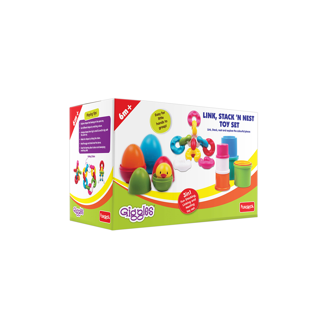 Funskool Giggles Link Stack N Nest Toy Set : Development Toy for Little Ones in India