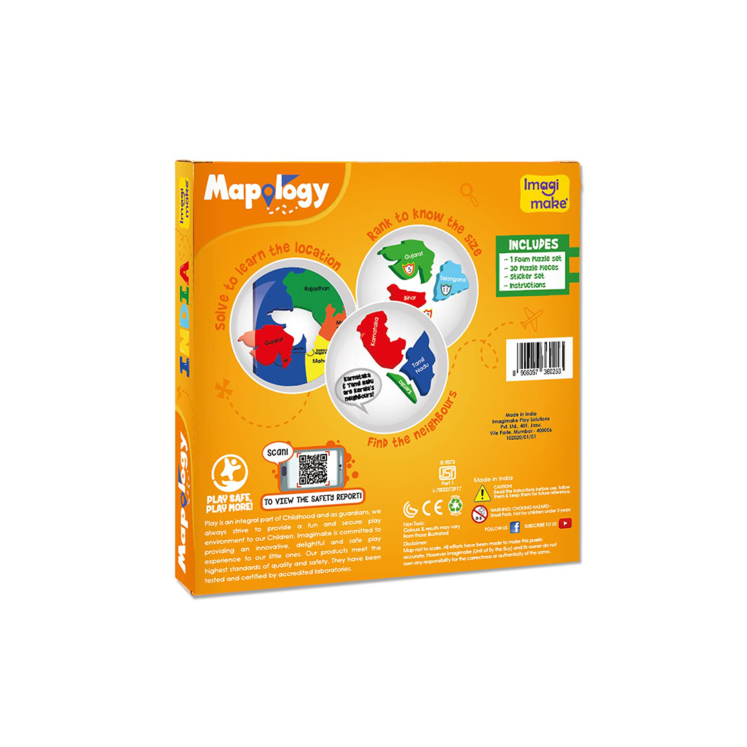 Imagimake Mapology States of India Map Puzzle (4 Years+) : Development Toys For Little Ones In India