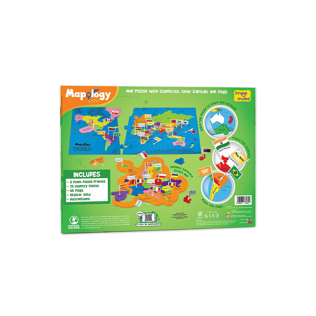 Imagimake Mapology World with Flags & Capitals (5 Years+) : Development Toys For Little Ones In India