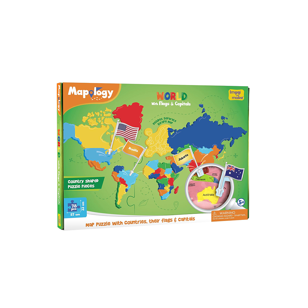 Imagimake Mapology World with Flags & Capitals (5 Years+) : Development Toys For Little Ones In India