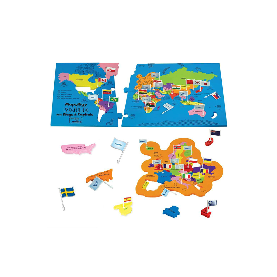 Imagimake Mapology World with Flags & Capitals (5 Years+) : Development Toys For Little Ones In India