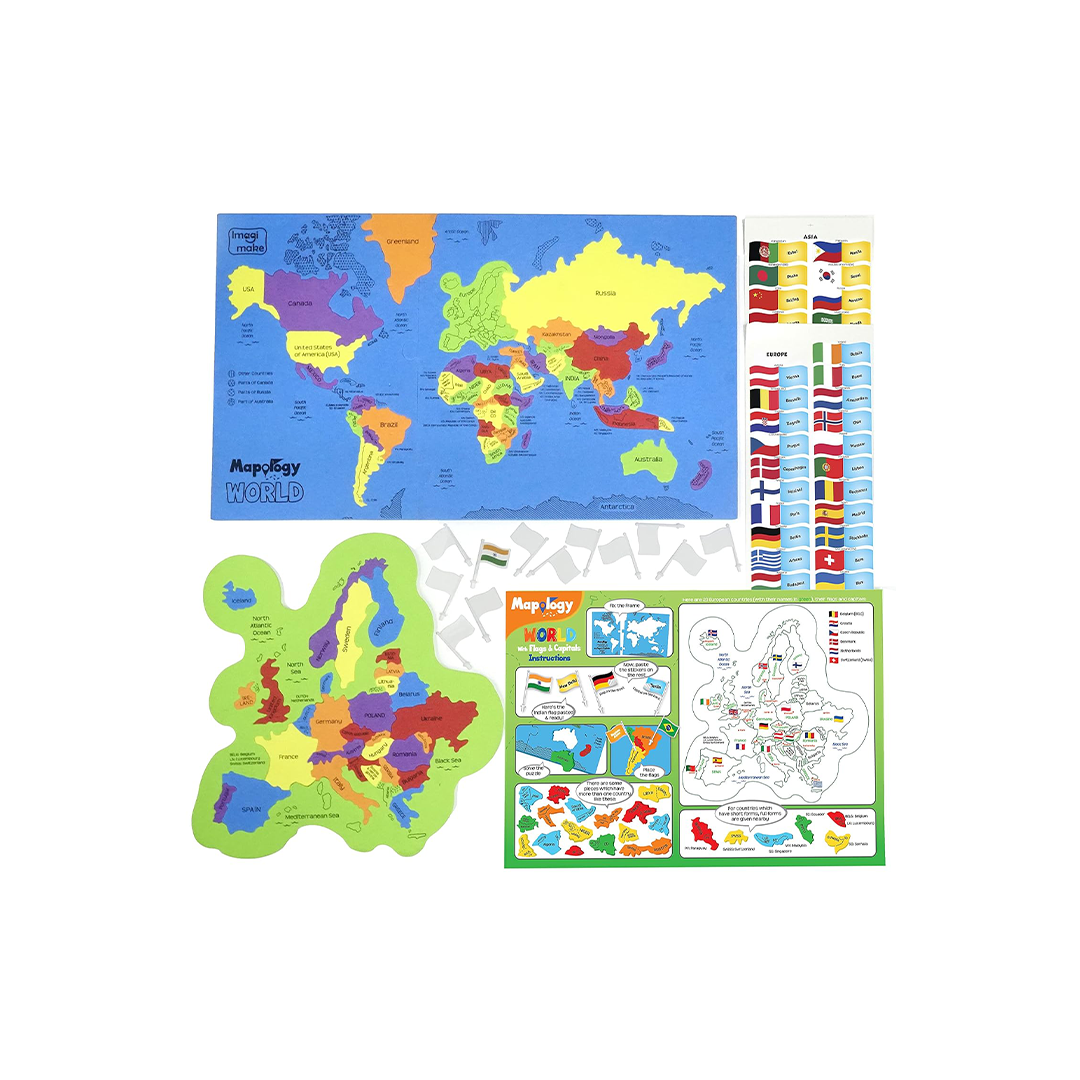 Imagimake Mapology World with Flags & Capitals (5 Years+) : Development Toys For Little Ones In India