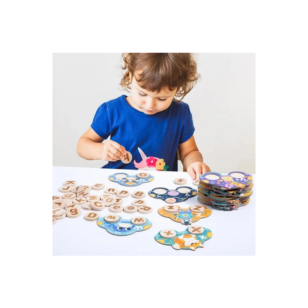 Extrokids Wooden Matching Letter Game (3 Years+) : Developments Toys For Little Ones in India 