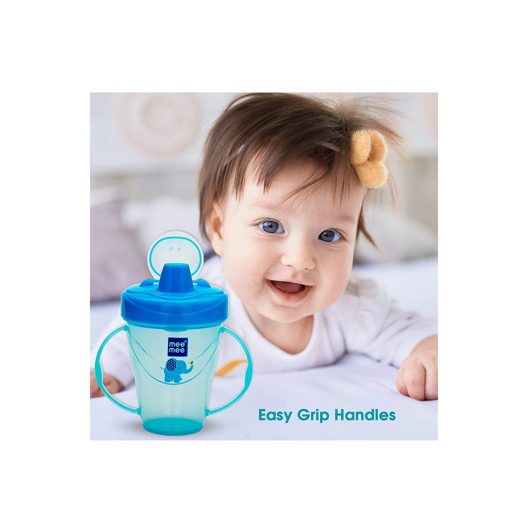 Mee Mee Plastic Easy Grip BPA-Free Anti Spill Sipper Cup with Twin Handle Spout for Baby 180ml (3 Months+)