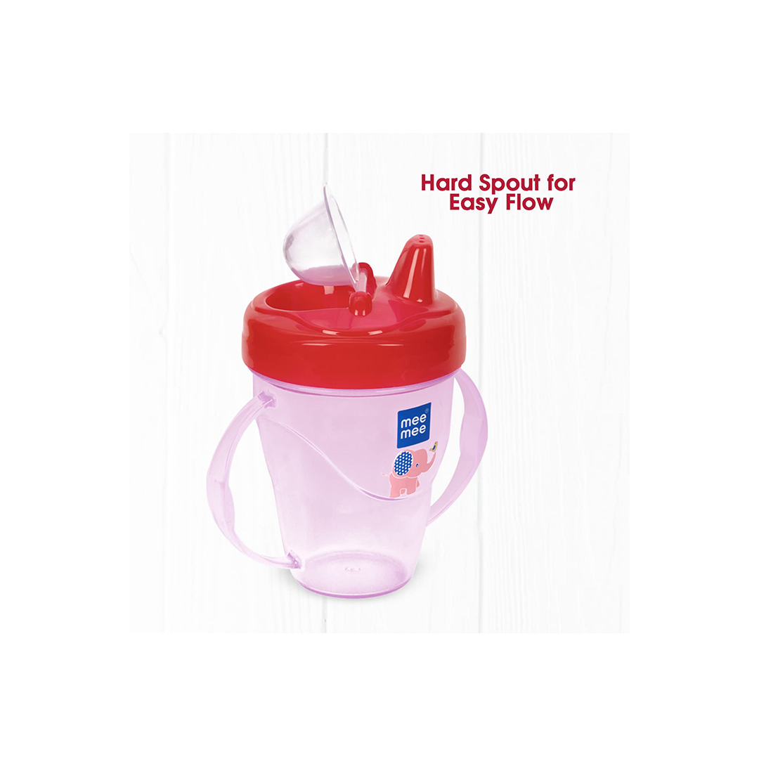 Mee Mee Plastic Easy Grip BPA-Free Anti Spill Sipper Cup with Twin Handle Spout for Baby 180ml (3 Months+)